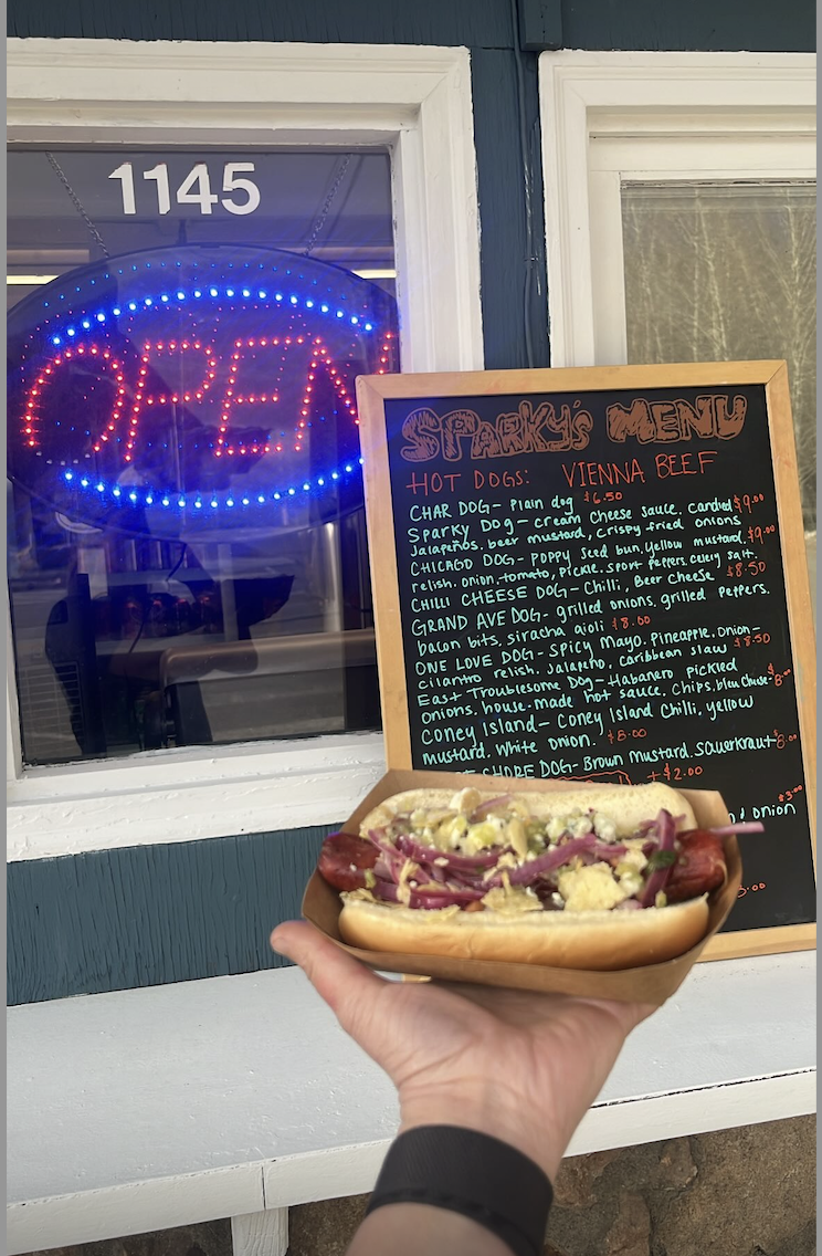 Sparky's Snack Shack menu board