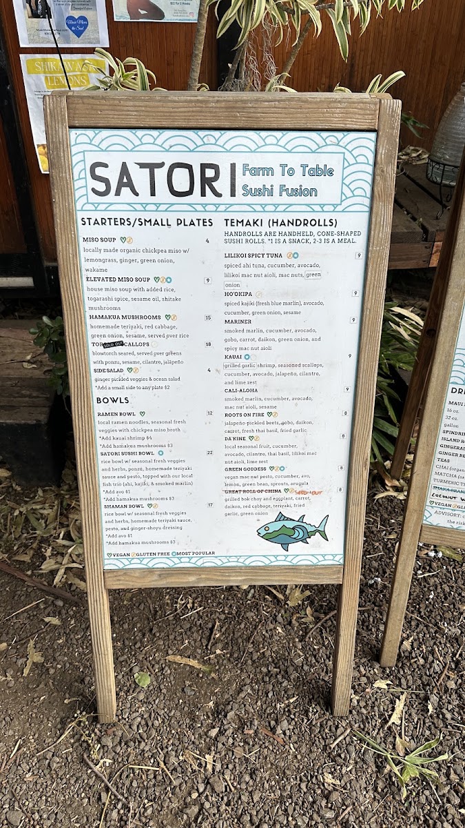 Satori menu board