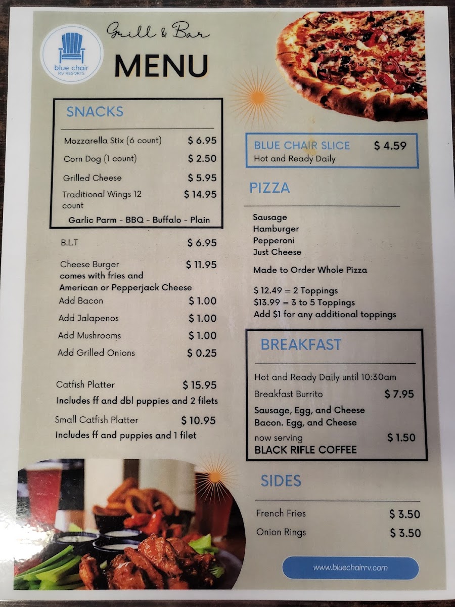 The Oak Cafe menu board