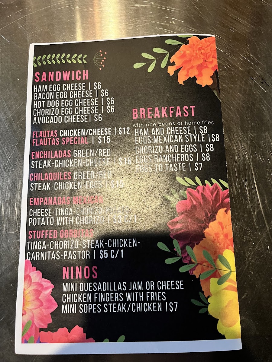 Villa Atlixco menu board