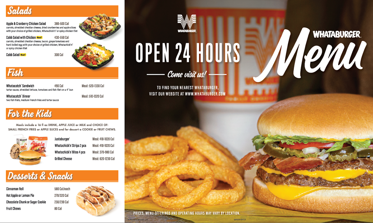 Whataburger menu board