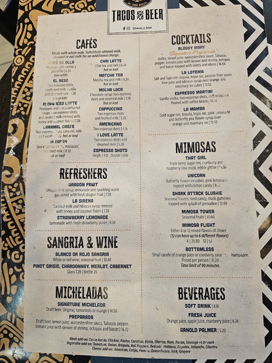 The Brunch Spot menu board
