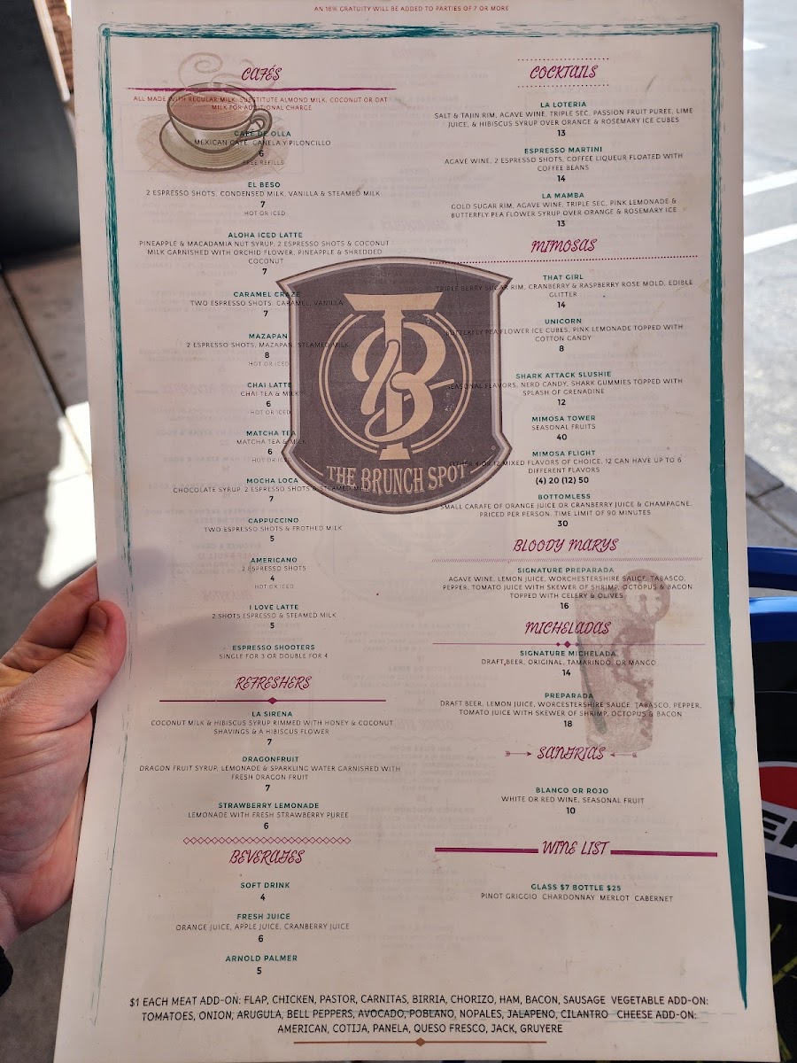 The Brunch Spot menu board