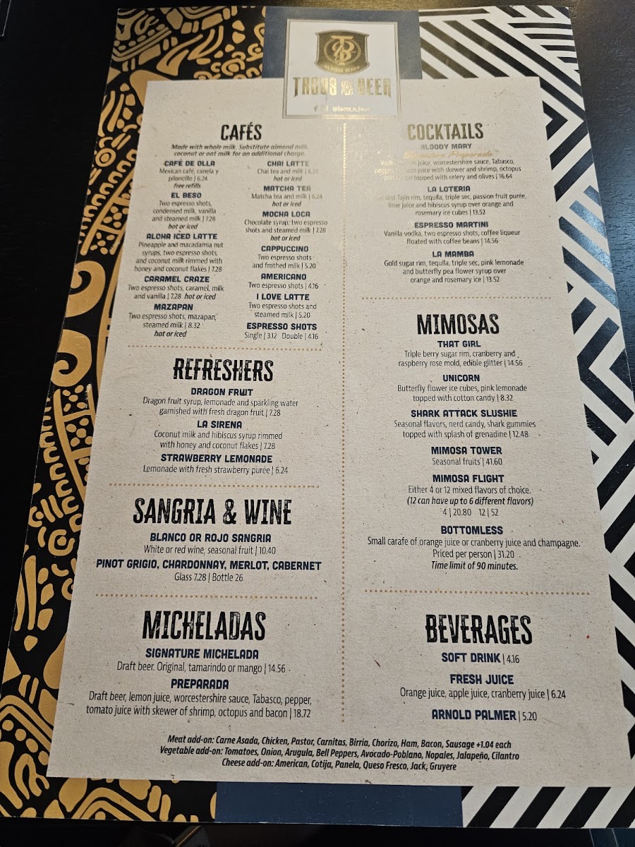 The Brunch Spot menu board