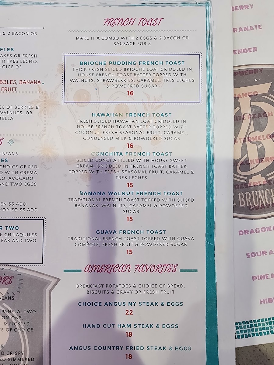 The Brunch Spot menu board