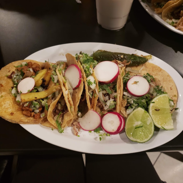 Pastor Tripa and Steak Tacos