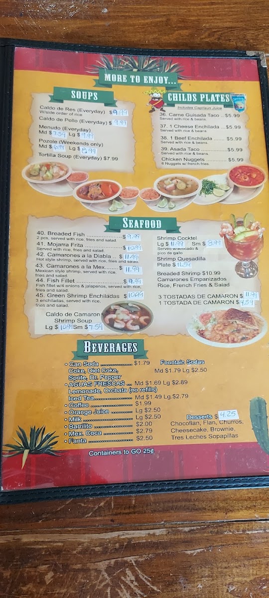 El Rodeo Mexican Grill #4 menu board