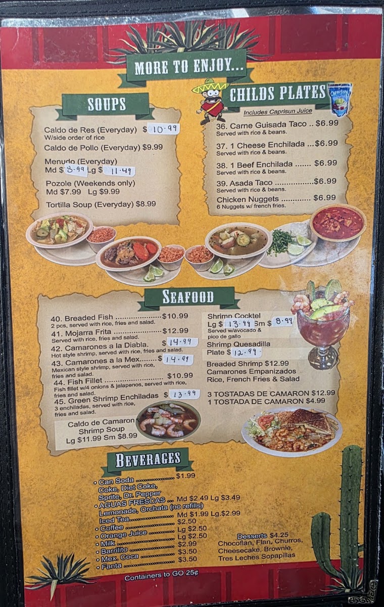 El Rodeo Mexican Grill #4 menu board