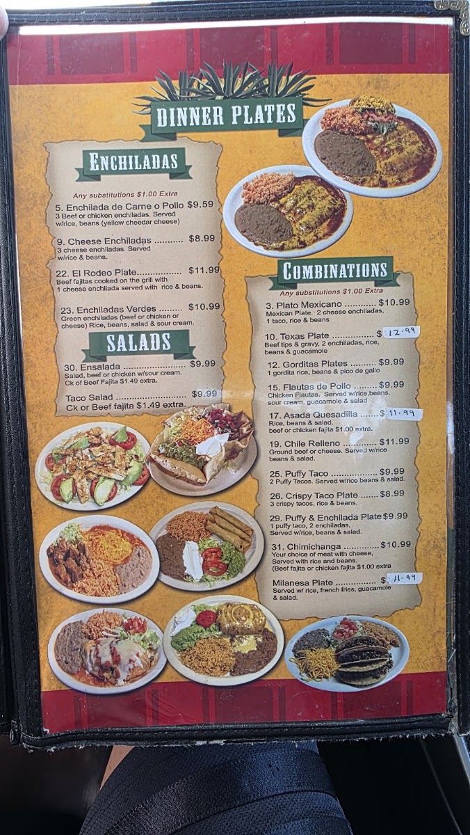 El Rodeo Mexican Grill #4 menu board