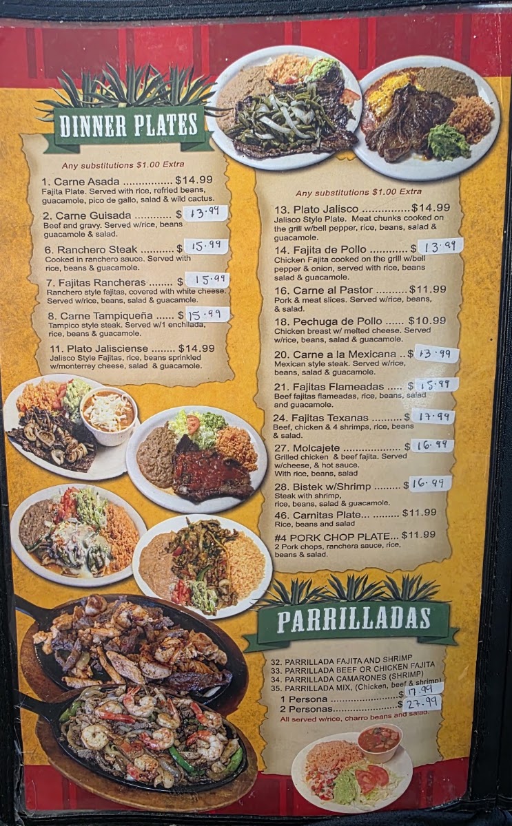 El Rodeo Mexican Grill #4 menu board