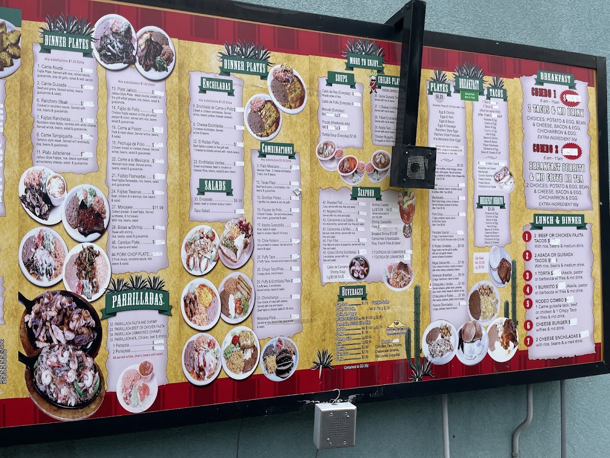 El Rodeo Mexican Grill #4 menu board