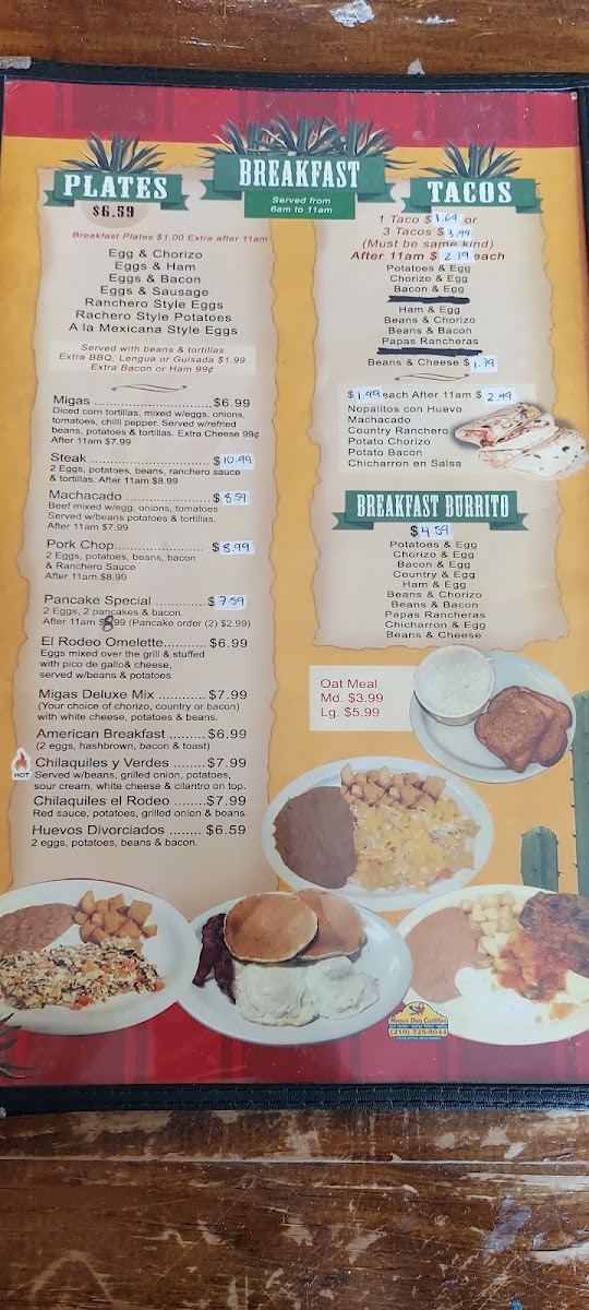 El Rodeo Mexican Grill #4 menu board