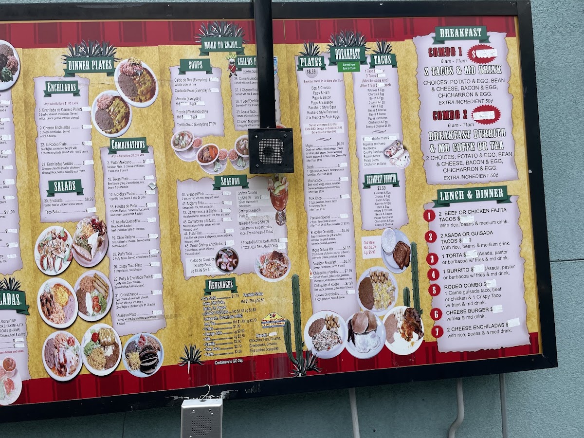 El Rodeo Mexican Grill #4 menu board