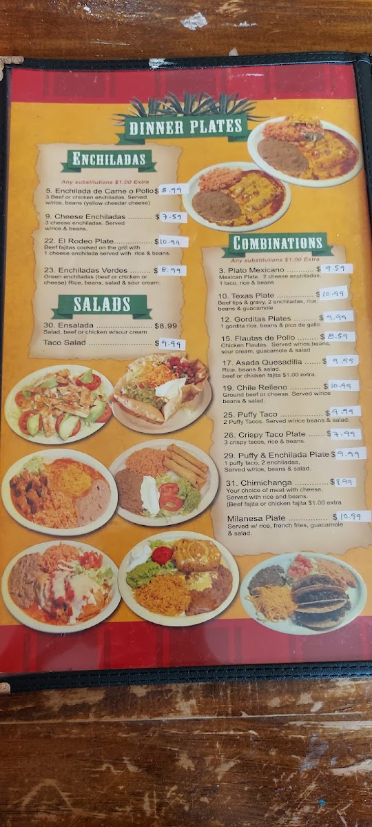 El Rodeo Mexican Grill #4 menu board