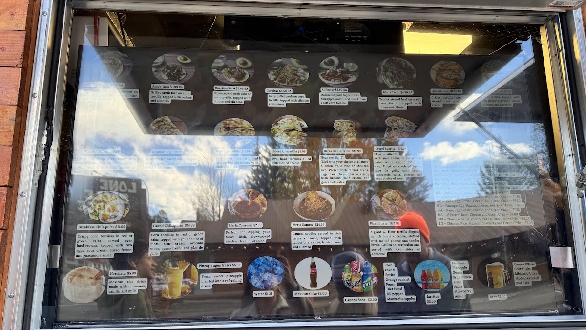 Taco About It menu board
