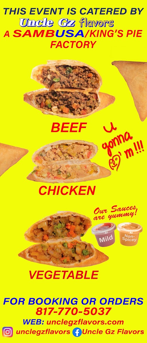 Uncle G'z Flavors menu board