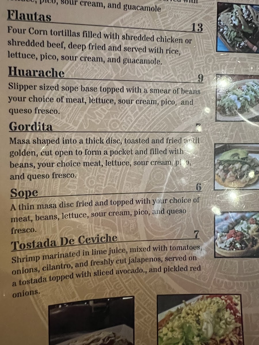 Casa Raya Mexican Restaurant & Taqueria menu board