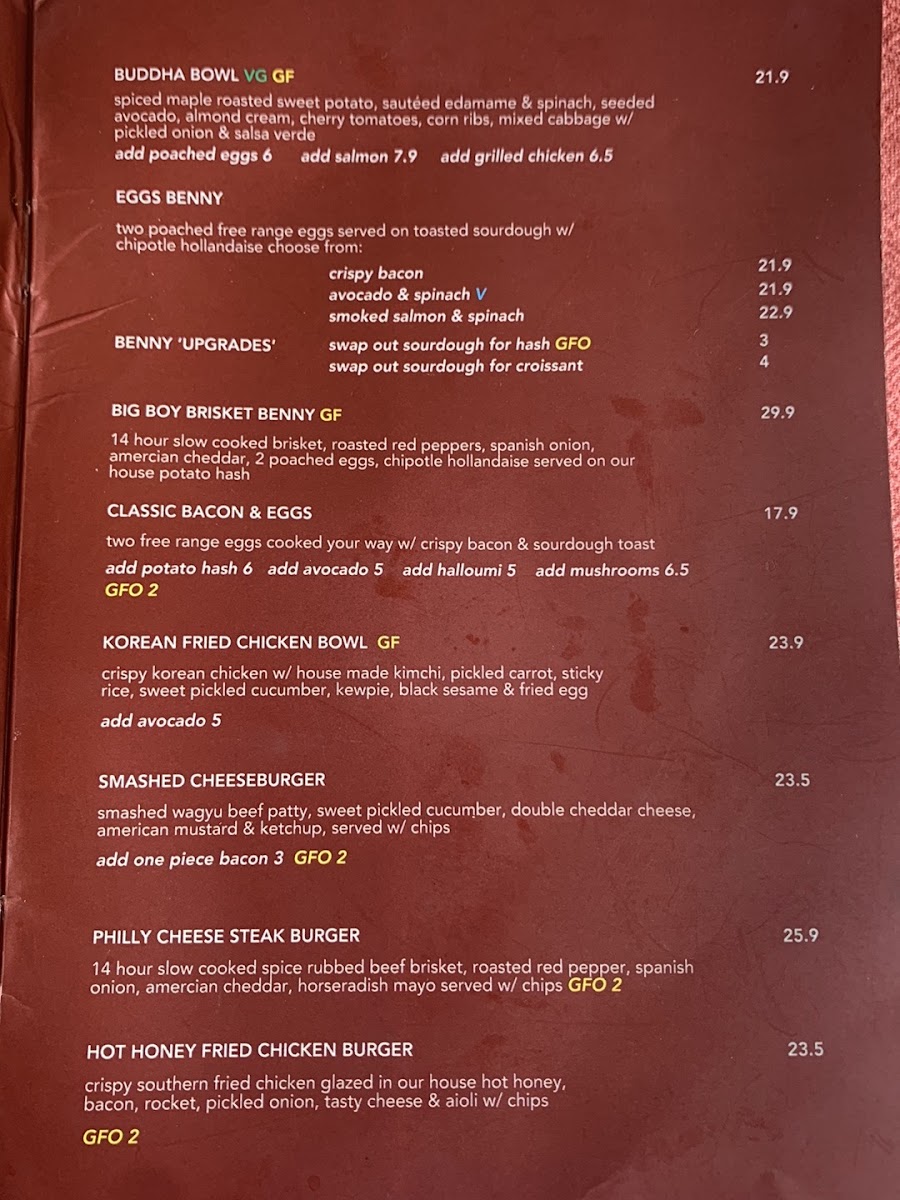 Hudson & Rosie's Table menu board