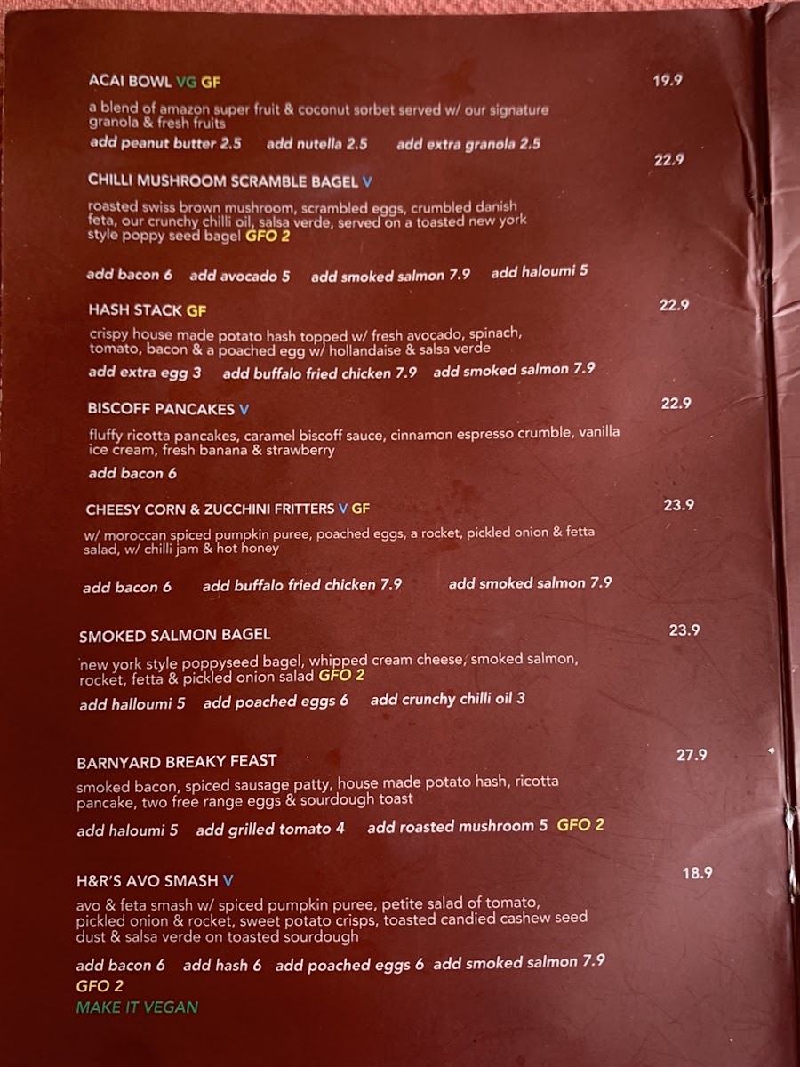 Hudson & Rosie's Table menu board