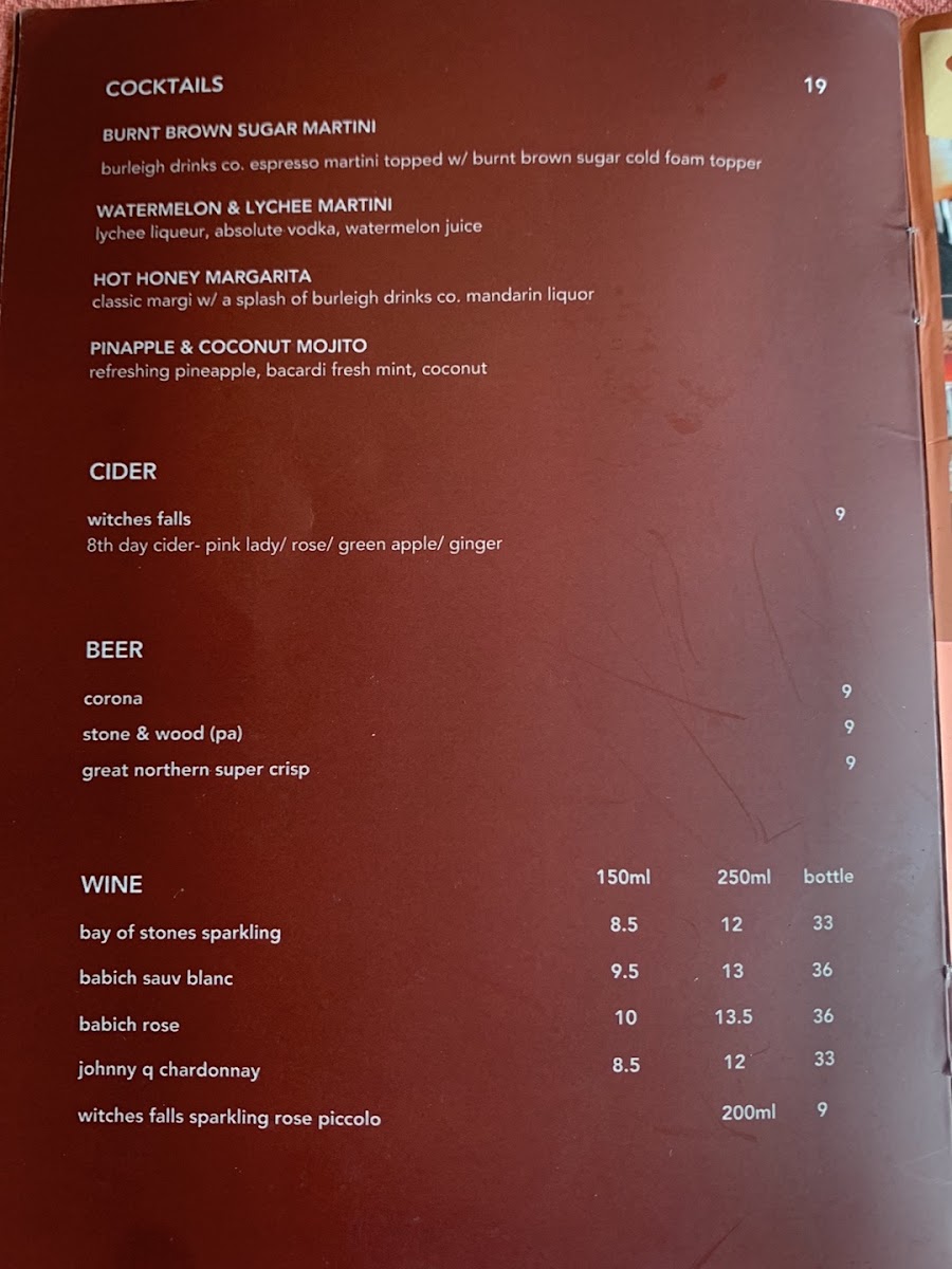 Hudson & Rosie's Table menu board
