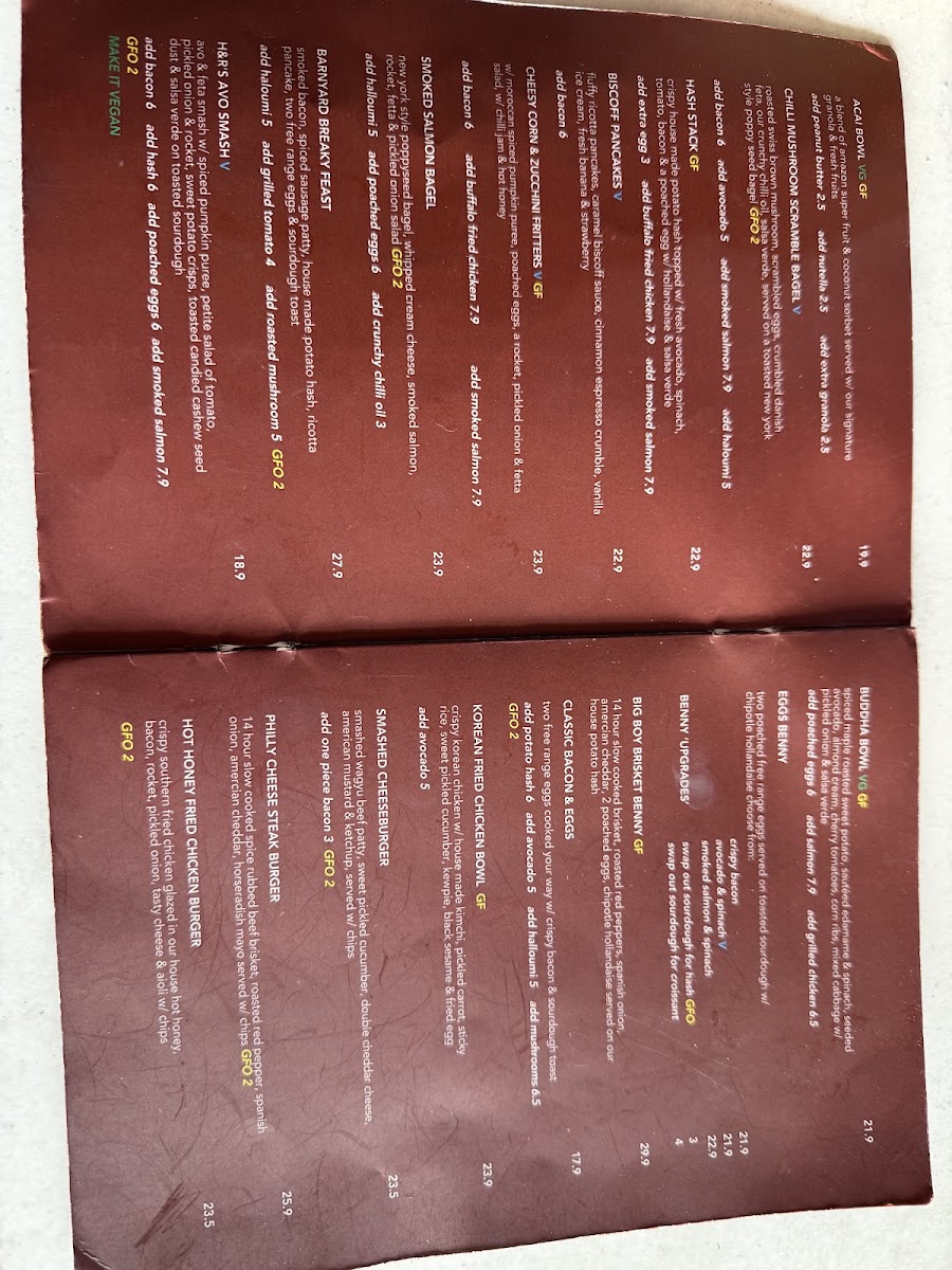 Hudson & Rosie's Table menu board