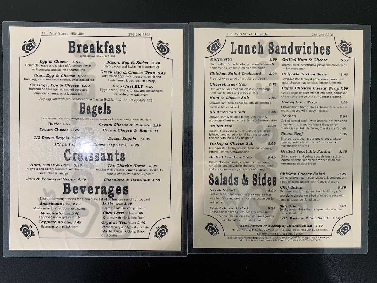 Toasters Deli menu board
