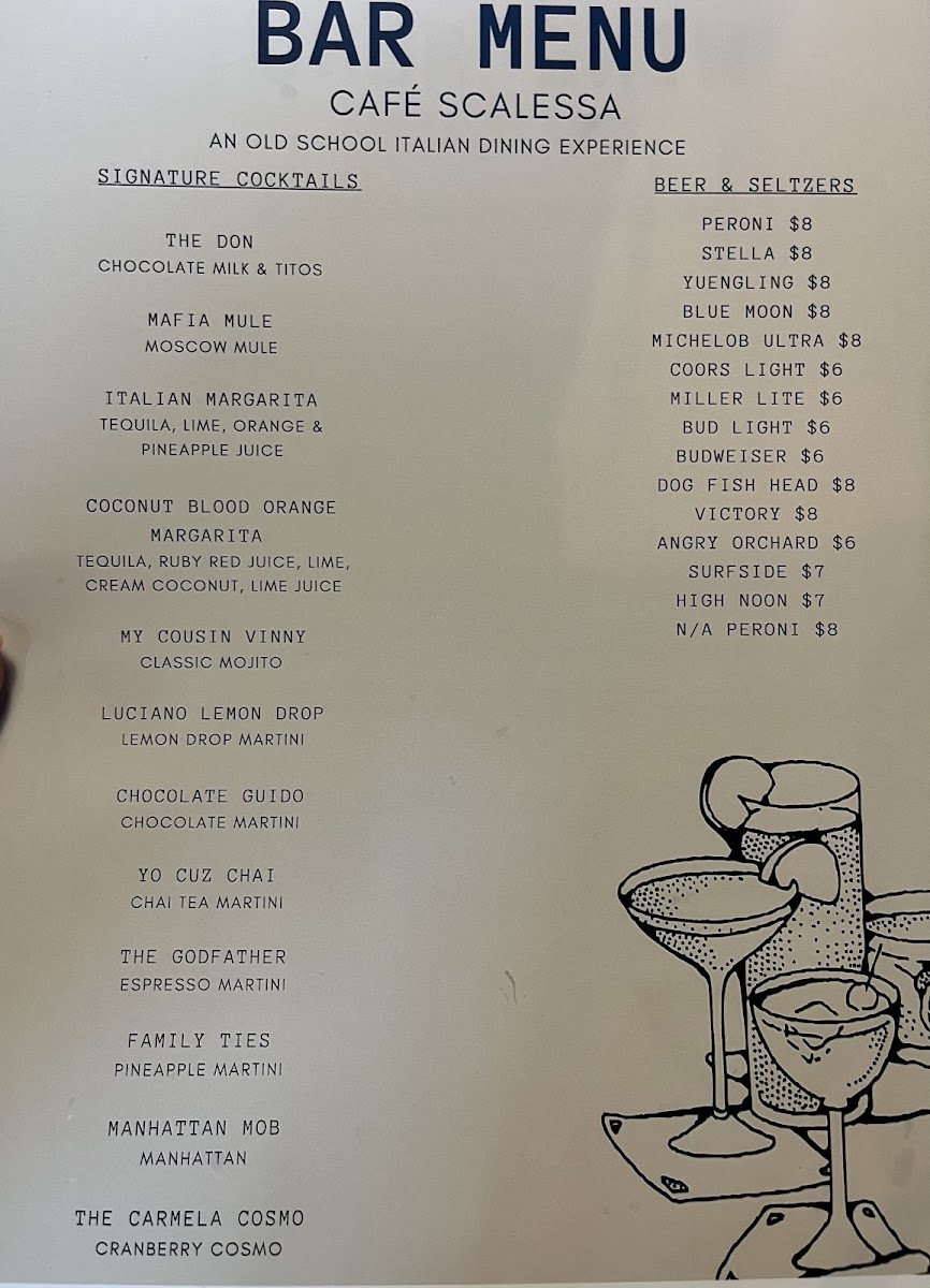 Cafe Scalessa menu board