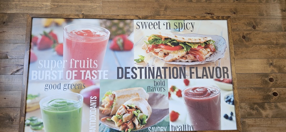 Tropical Smoothie Cafe menu board