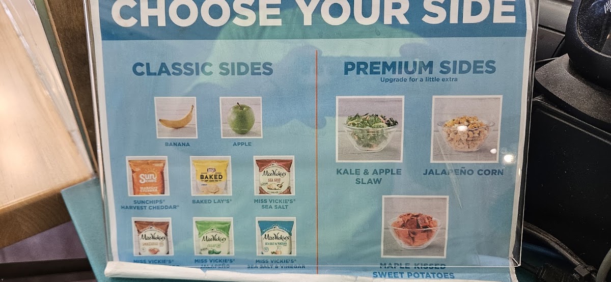Tropical Smoothie Cafe menu board
