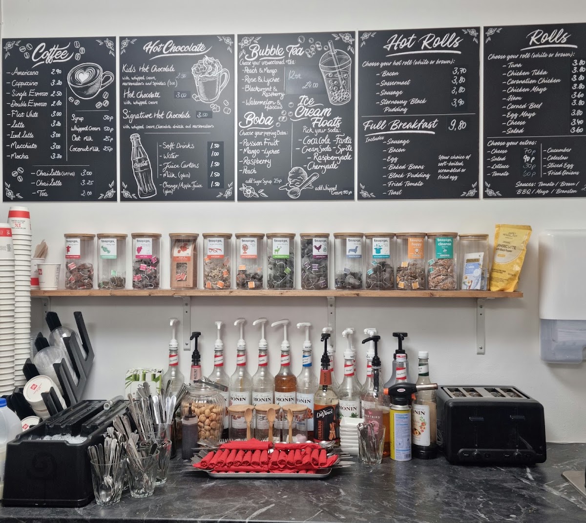 Pete's Cafe menu board