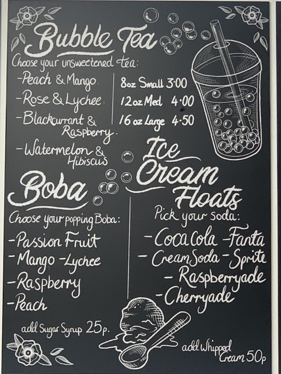 Pete's Cafe menu board