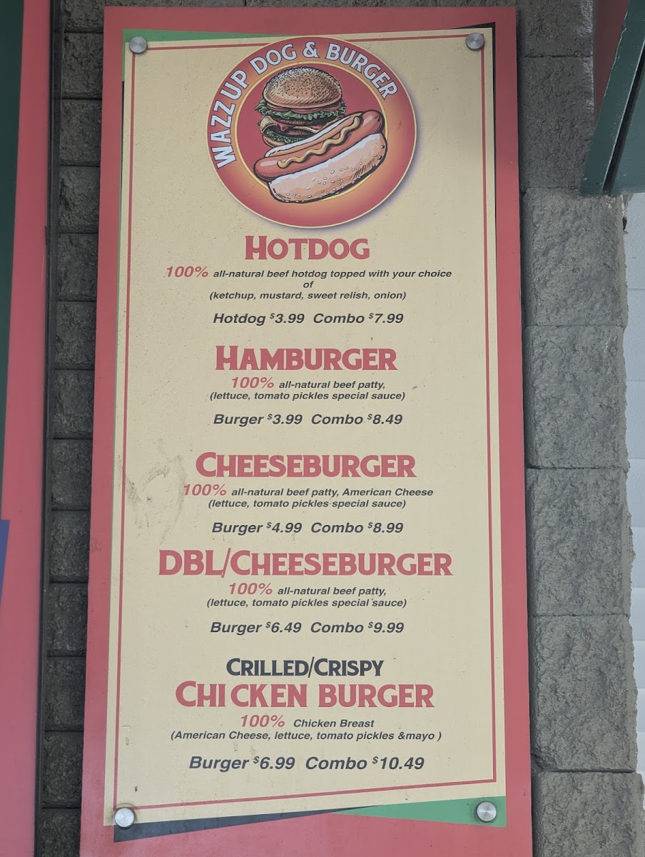 Falafel Burger menu board