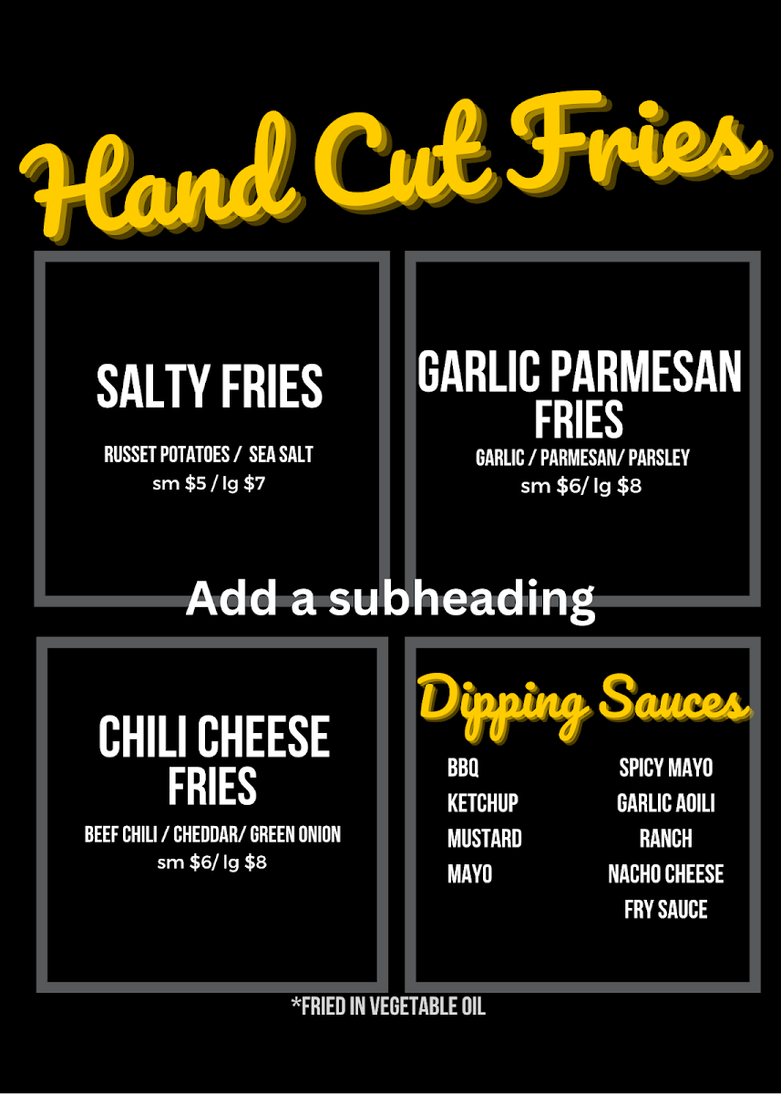 I Heart Hotdogs menu board