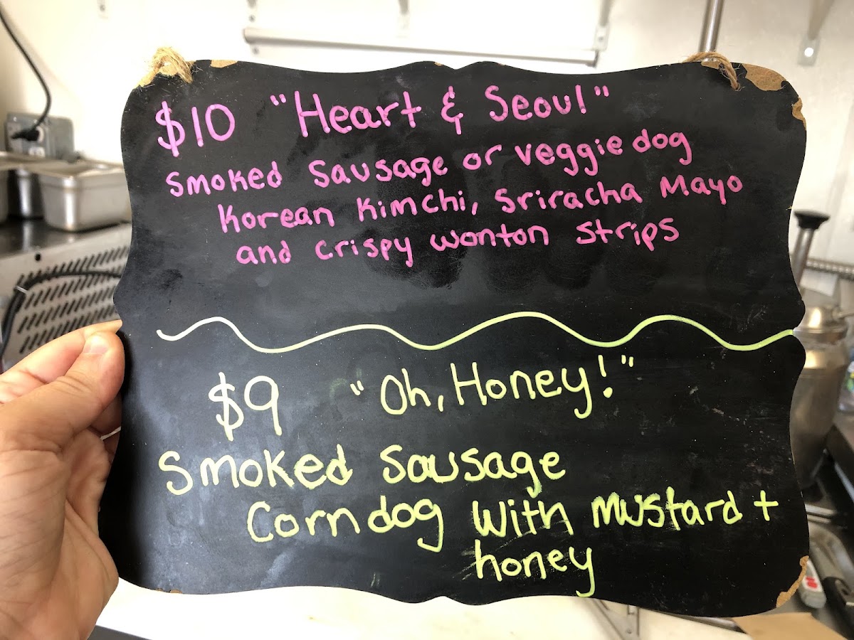 I Heart Hotdogs menu board