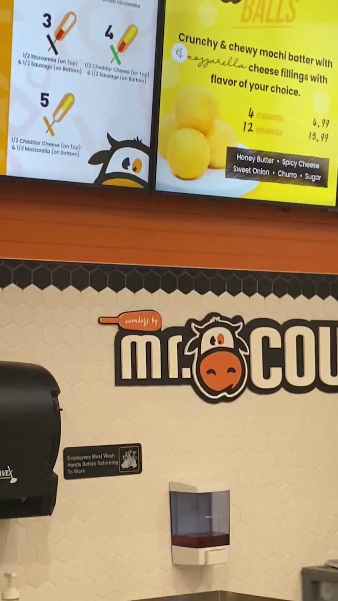 Corndogs by Mr. Cow menu board