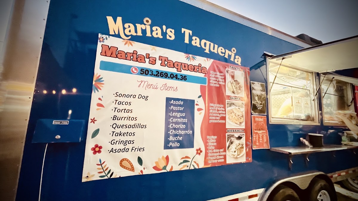 Maria’s Taqueria menu board