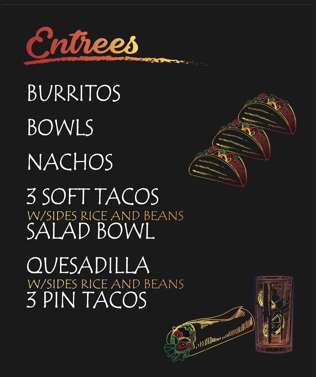 Mi Chavelita Mexican Grill menu board