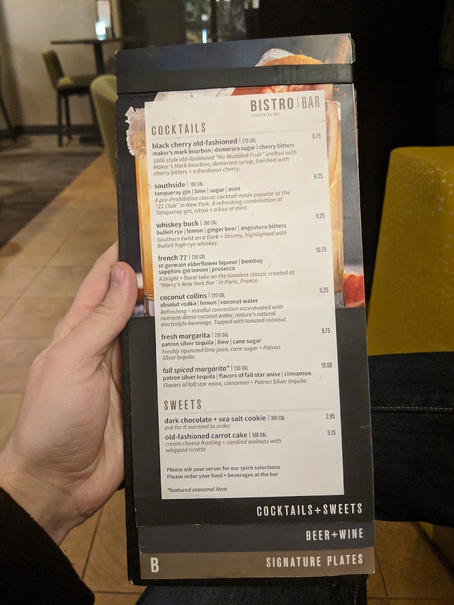 Bistro Bar menu board
