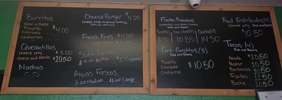 La Capilla Flautas Y Más menu board