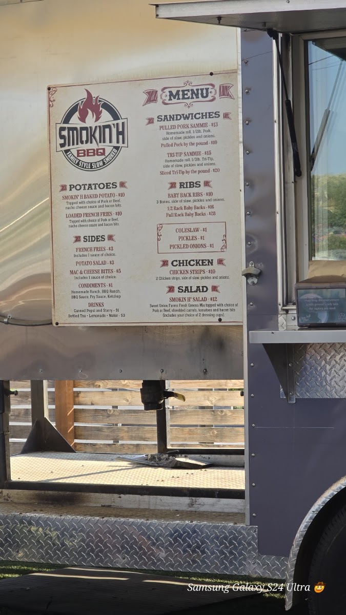 Smokin H BBQ menu board