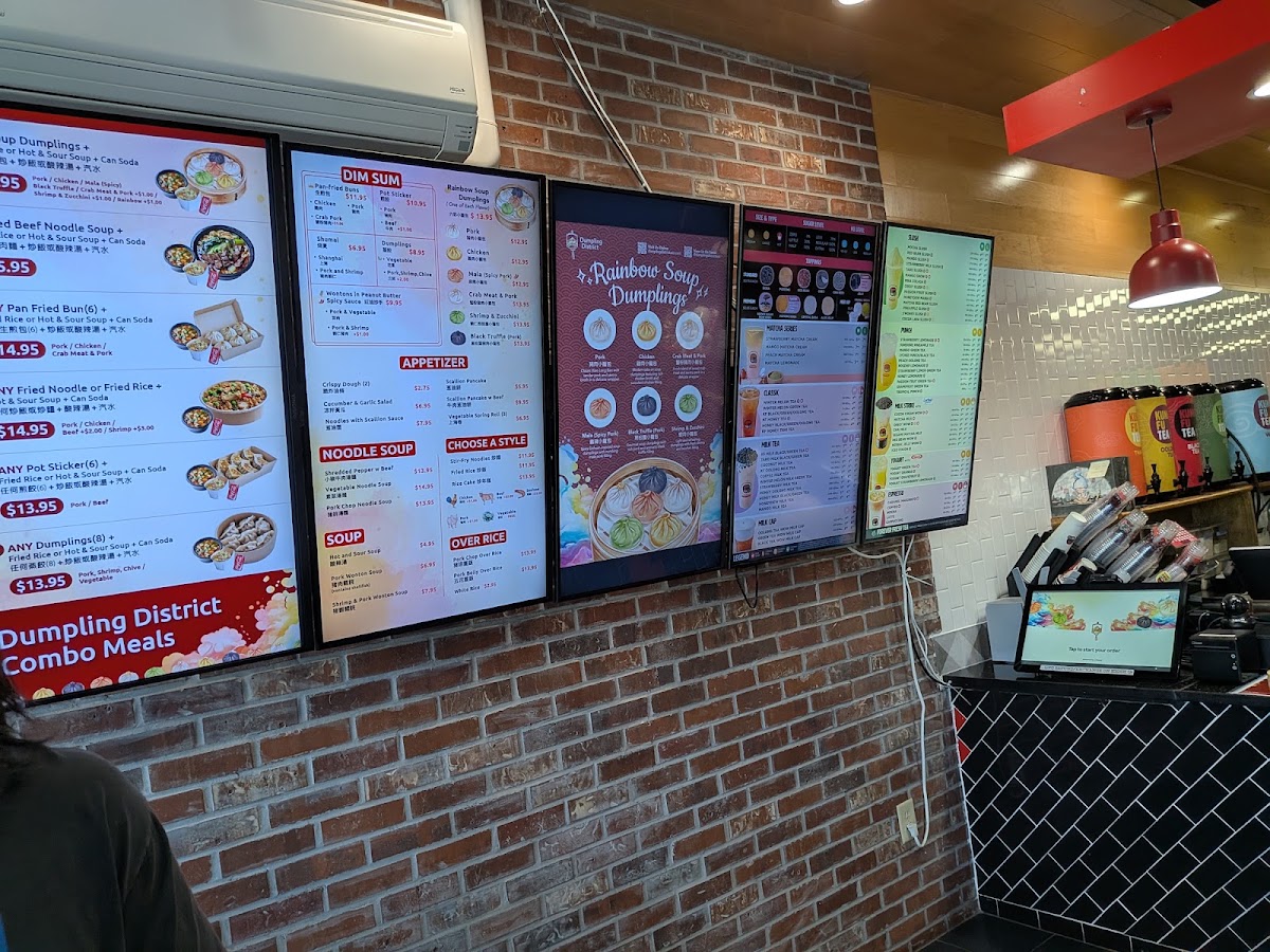 Dumpling District menu board