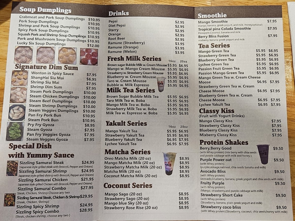 Kyushu Ramen and Dumplings House menu board