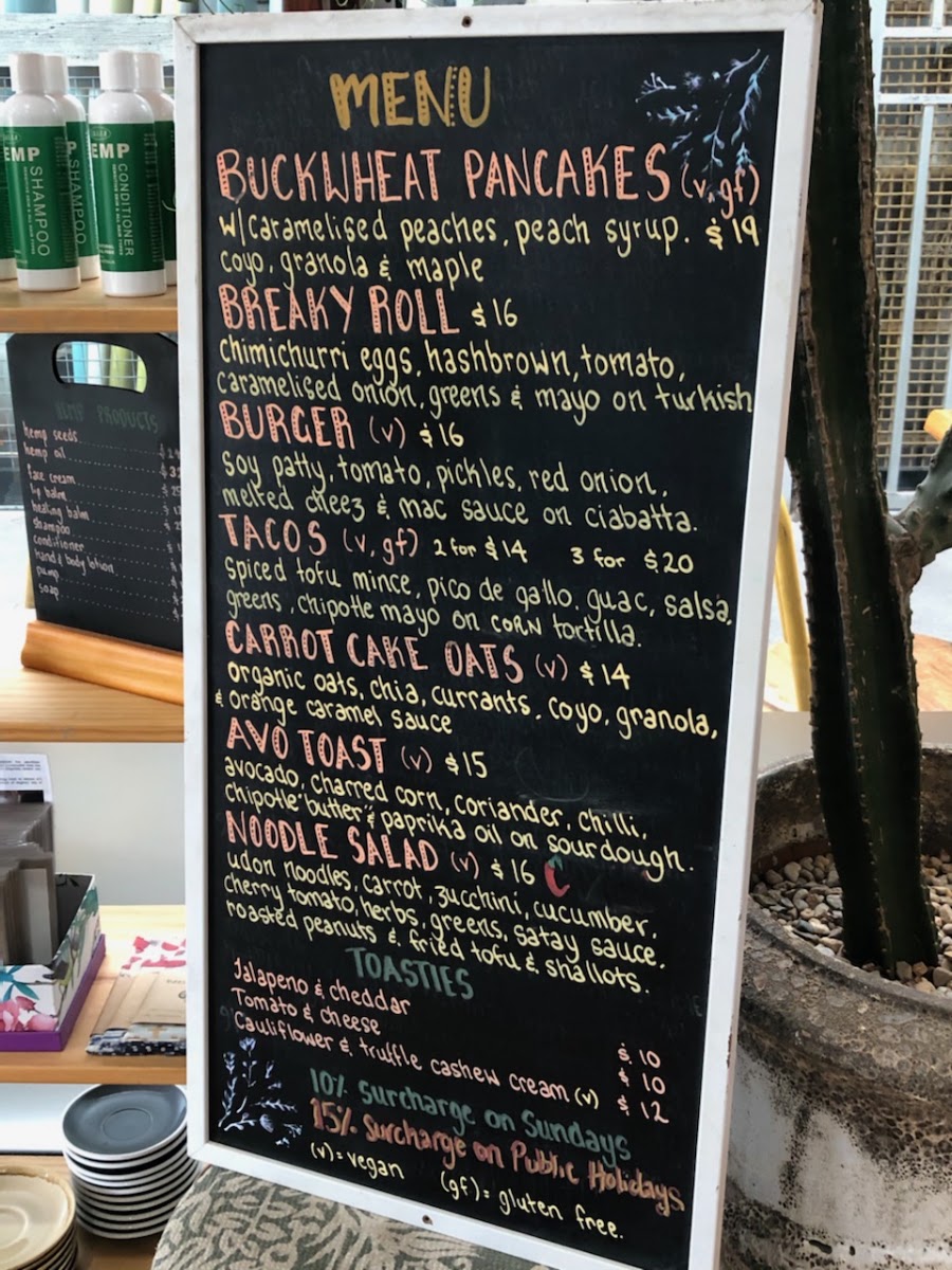 Boneless Cafe menu board