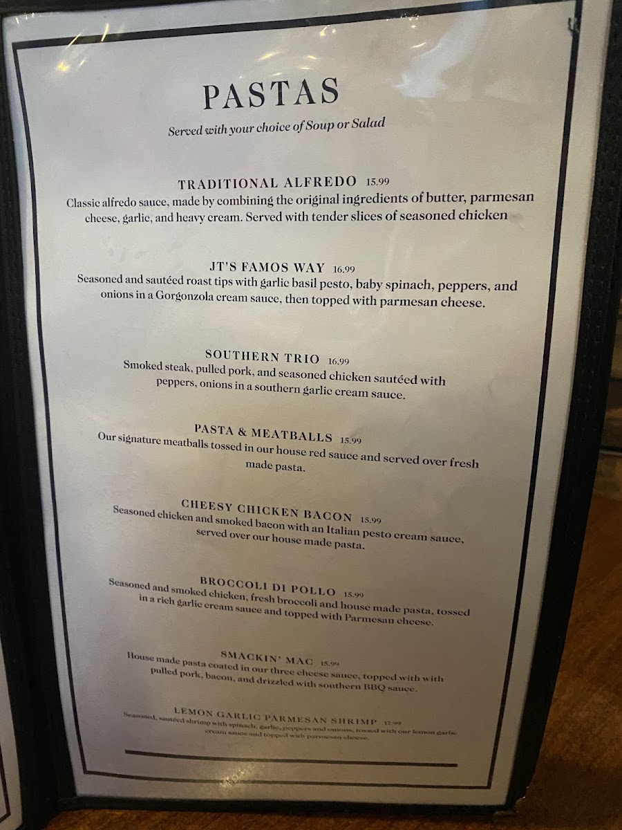 Famos Italian Smokehouse menu board