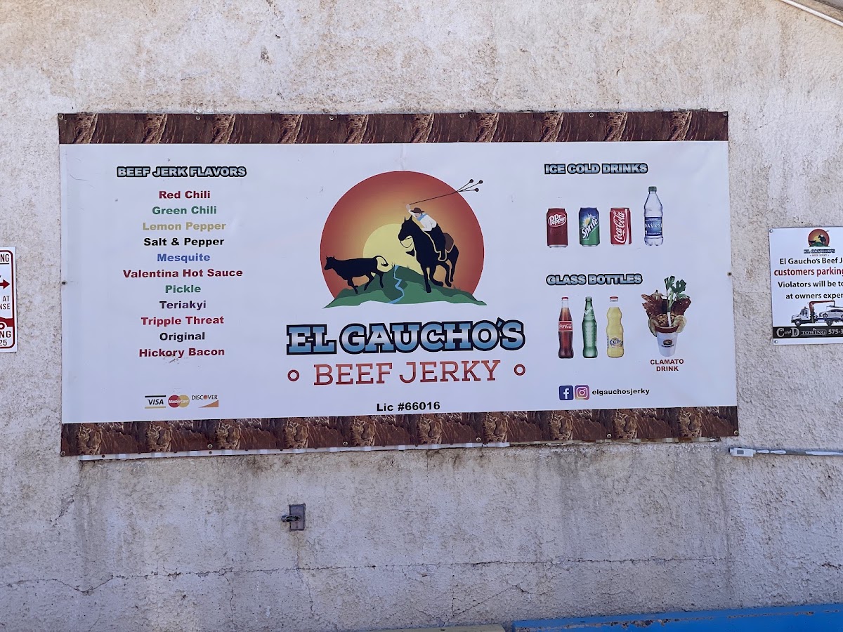 El Gaucho's Beef Jerky menu board