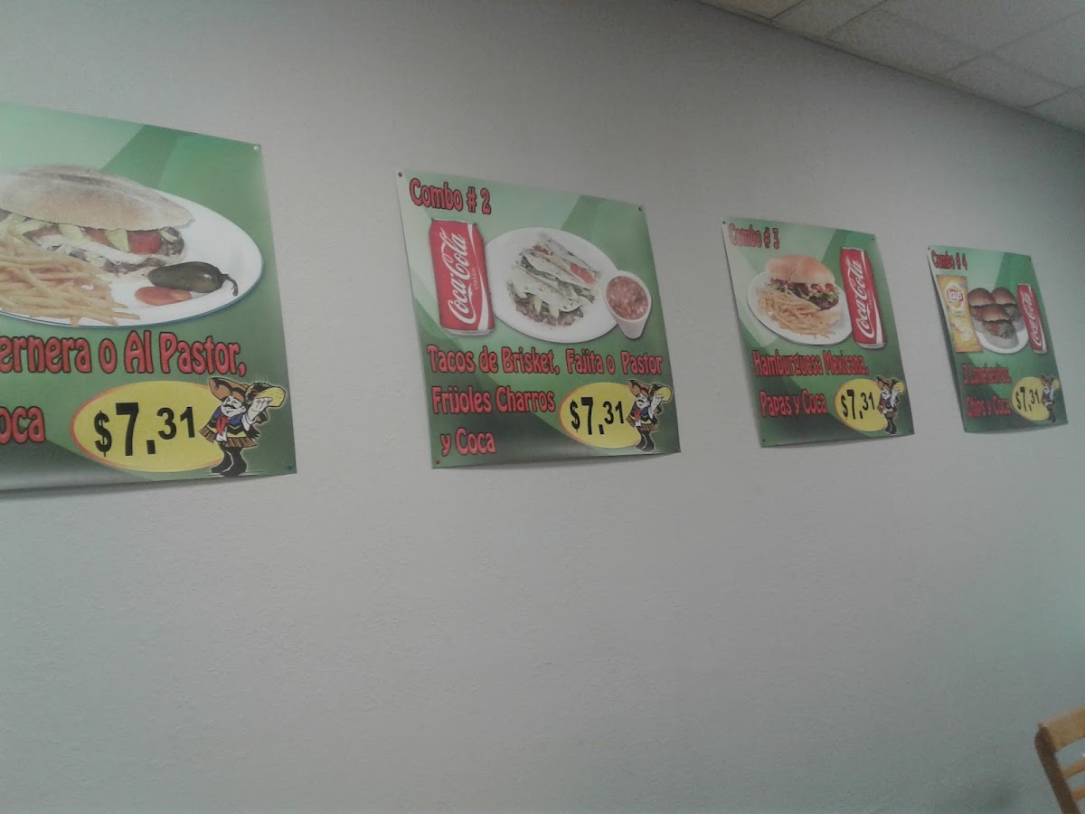 Cantu's Tacos menu board