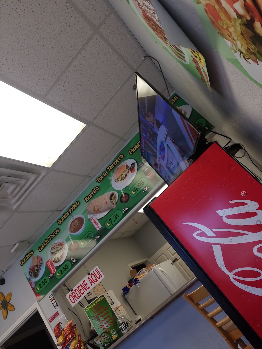 Cantu's Tacos menu board