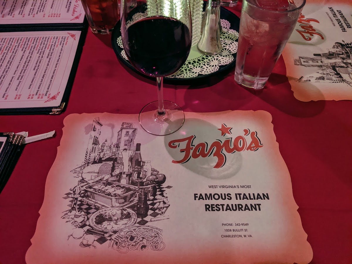 Fazio's menu board