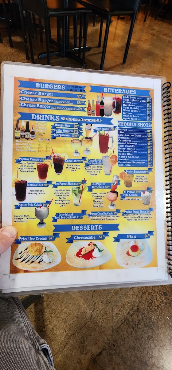 Taqueria Los Pepitos Locos menu board