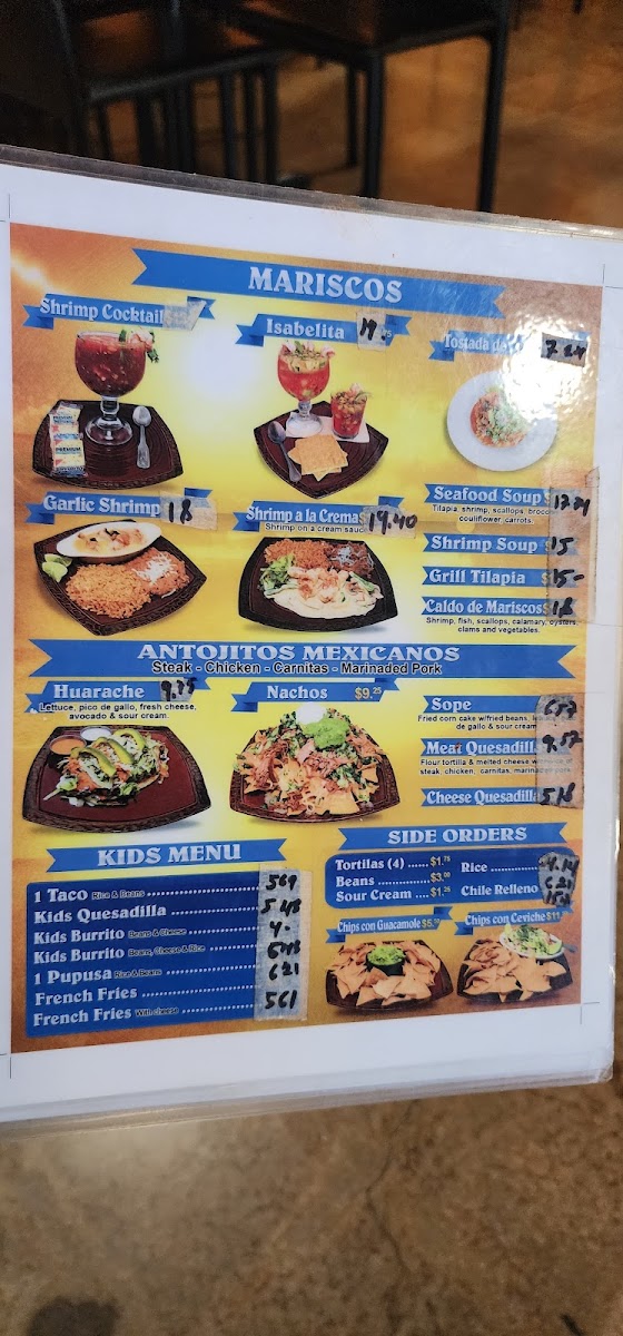 Taqueria Los Pepitos Locos menu board